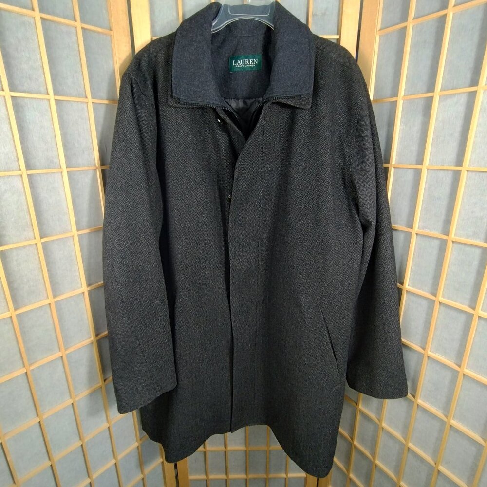 Lauren Ralph Lauren Lined Herringbone pattern Wool Blend Coat Size 46R